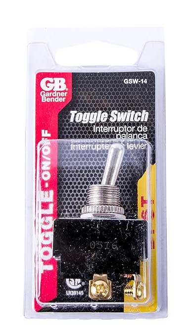 Gardner Bender GSW-14 Electrical Toggle Switch, DPST, ON-OFF, 2 A/125V AC, Screw Terminal