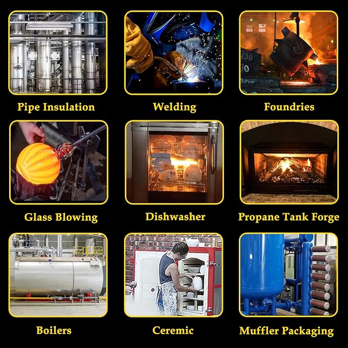 Cedolio 60" x24" x1"(Thick) Ceramic Fiber Blanket Fireproof Insulation | Baffle Rated to 2400F, High-Temperature Resistance for Stoves, Kilns, Forges, Wood Stove Baffle, Fireplace and Pizza Ovens