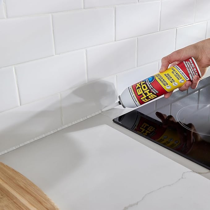 Flex Shot, Flexible Rubber Silicone Sealant, Waterproof Caulk, UV Resistant, No Caulk Gun Needed, Perfect for Kitchen, Bath, Showers, Sinks, Baseboards, White, 8oz, 2-Pack