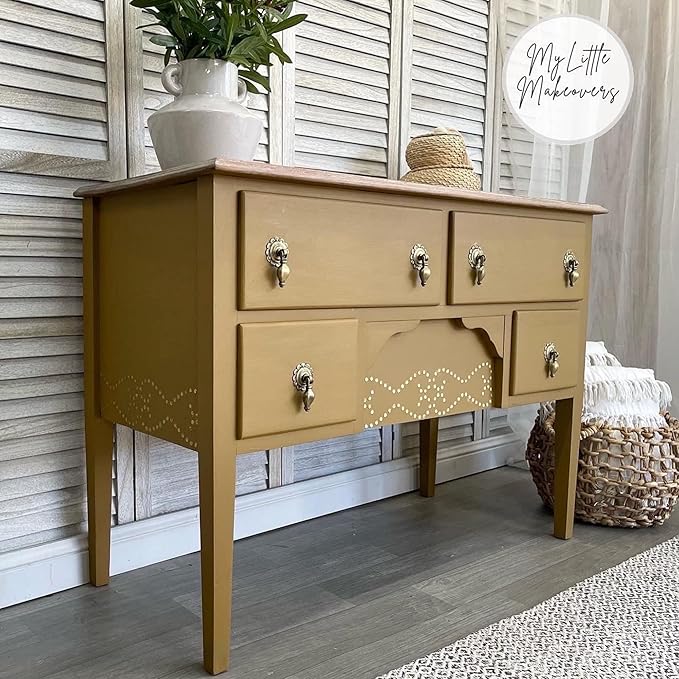 Dixie Belle Silk All-in-One Mineral Paint - Mojave (16oz) - Golden Brown Water Based Built-In Primer + Topcoat for Wood + Metal - Durable Furniture Paint - Low Reflective Finish