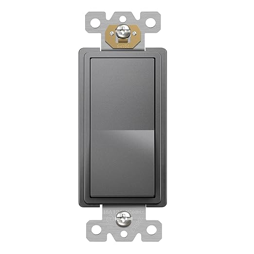 ENERLITES 4-Way Decorator Light Switch, Four Way Paddle Rocker Switch, Gloss Finish, Ground Wire Lead Attached, Residential/Commercial Grade, 15A 120V/277V, UL Listed, 94150-SG, Space Gray