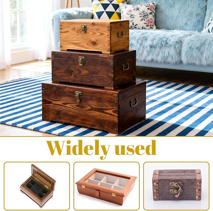 30 Piece Mini Hinges Gold Tiny Hinges 13x12mm Retro Brass Butt Hinge 180 Degree Rotation Miniature Hinge Hardware with Screws for Wooden Box Jewelry Box Doll House DIY Projects