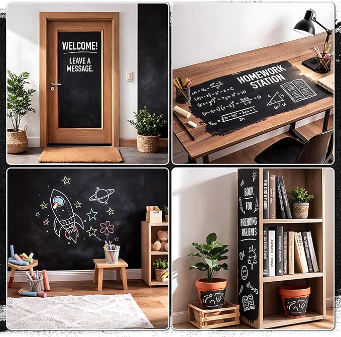 Chalkboard Paint, Black Chalk Board Paint with All-in-One Primer & Top Coat, Matte Black Non-Toxic Quick-Dry Formula for Wall, Wood, Metal and Glass, 9oz