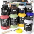 Nicpro 8 Colors Chalk Paint for Furniture, 16.9 oz (500ml) Ultra Matte Finish Acrylic Craft Paint, Non-Toxic Chalk Furniture Paints for Wood, Metal, Cabinets, Home Decor with Liquid Wax, Color Wheel
