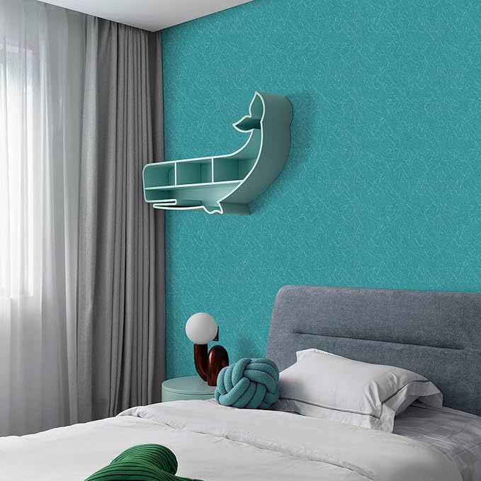 Teal Peel and Stick Self Adhesive Wallpaper Countertop Contact Paper | Removable Waterproof Bathroom 15.7" X 118" Kitchen Vinyl Wrap for Cabinet Countertops Wall Counter Top Paper