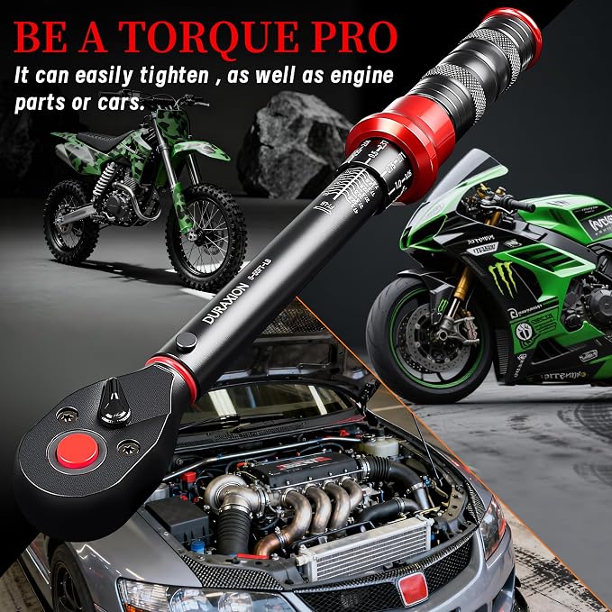 3/8-Inch Drive Torque Wrench 5-50ft.lb/6.8-67Nm | ±3% Precision Dual Direction Torque Wrenches with 72-Tooth Dual Range Scales