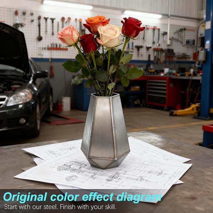 Welding Coupons Vases 2-Set,17 Gauge Welding Practice Kits, 304 Stainless Steel Plate,Beginner Welding Kits