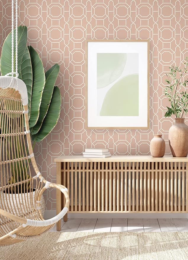 NuWallpaper Salmon Sanya Peel and Stick Wallpaper, NUS4311