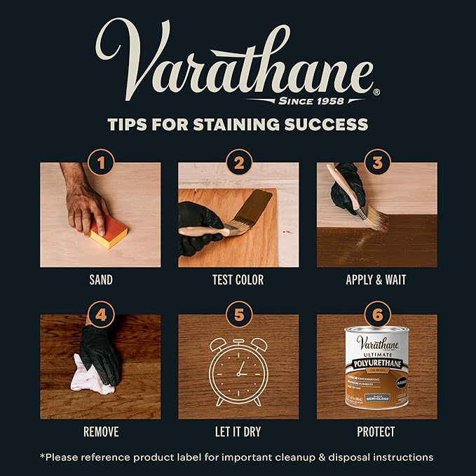 Varathane Premium Fast Dry Wood Stain | 1 Hour Dry Time | 1 Coat Color | Interior Wood Stain | Furniture, Cabinets, Doors, Trim | Quart | Briarsmoke