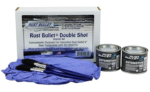 RUST BULLET Automotive - Metallic Gray - (2) 1/4 Pints- Rust Inhibitor & Protective Coating for Cars, Trucks, & Metal Surfaces, UV Resistant, No Topcoat Needed