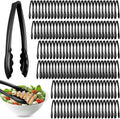 Tessco for you 150 Pcs Plastic Tongs for Serving Bulk, 9 Inch Plastic Disposable Serving Tongs, Heavy Duty Salad Tong for Kitchen, Buffet, BBQ, Events & Catering (Black)