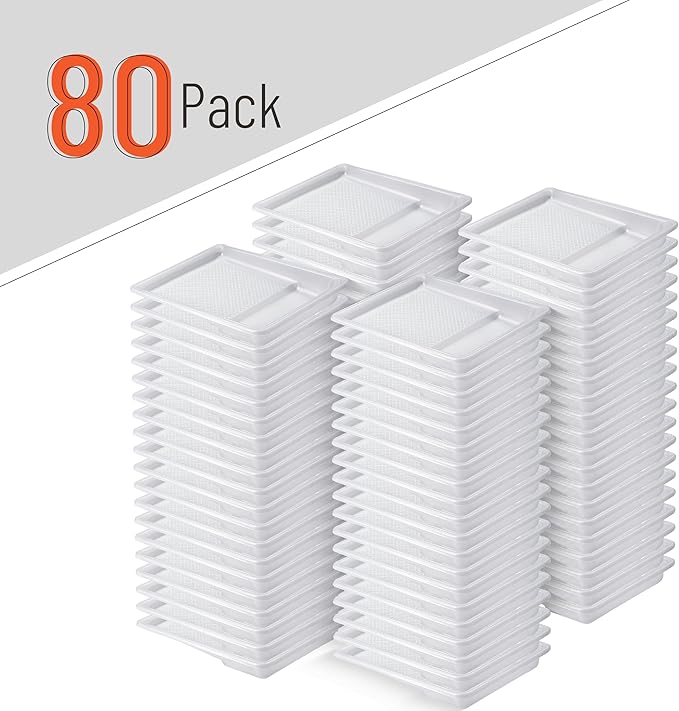 Bates- Paint Tray Liner, 9 Inch, 80 pcs, White Paint Pans Trays