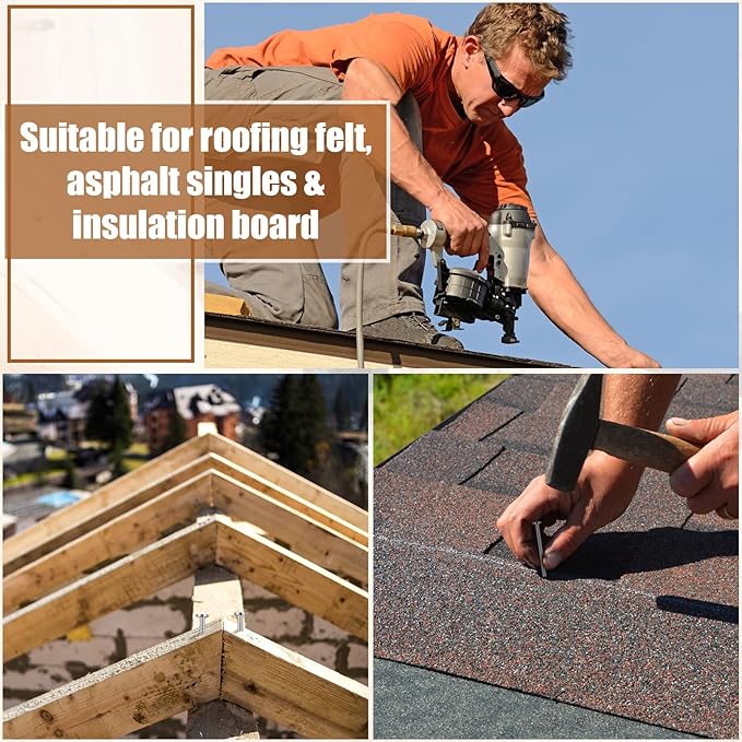 Tandefio 2 Pound Box Siding Nails Roofing Tile and Slating Rust Resistant 304 Stainless Steel Hardware Nails for Redwood Cedar Wood Siding Nail Decking Roof Slating(1-1/2 Inch)