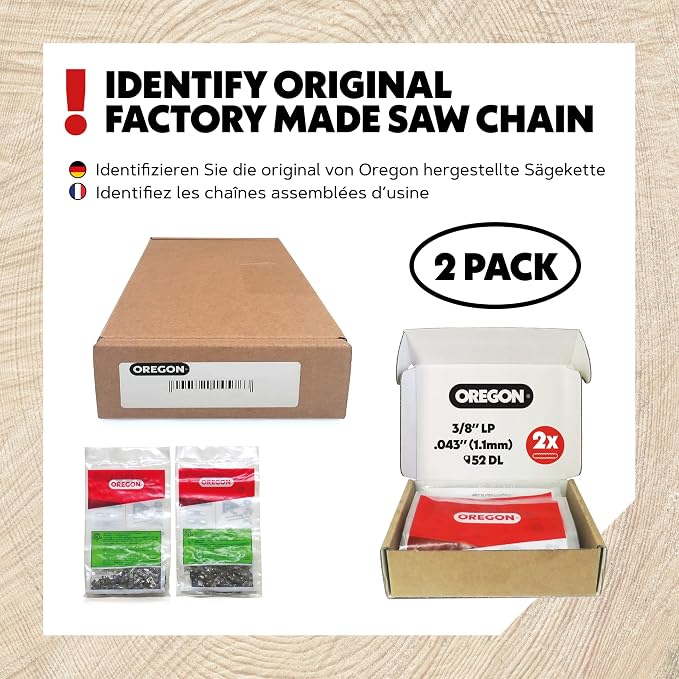 Oregon Chainsaw Chain for 14" Bar, 3/8" LP, .043" Gauge, 52 Drive Links | Oregon Chainsaw Chain for 14" Bar, 3/8" LP, .043" Gauge, 52 Drive Links