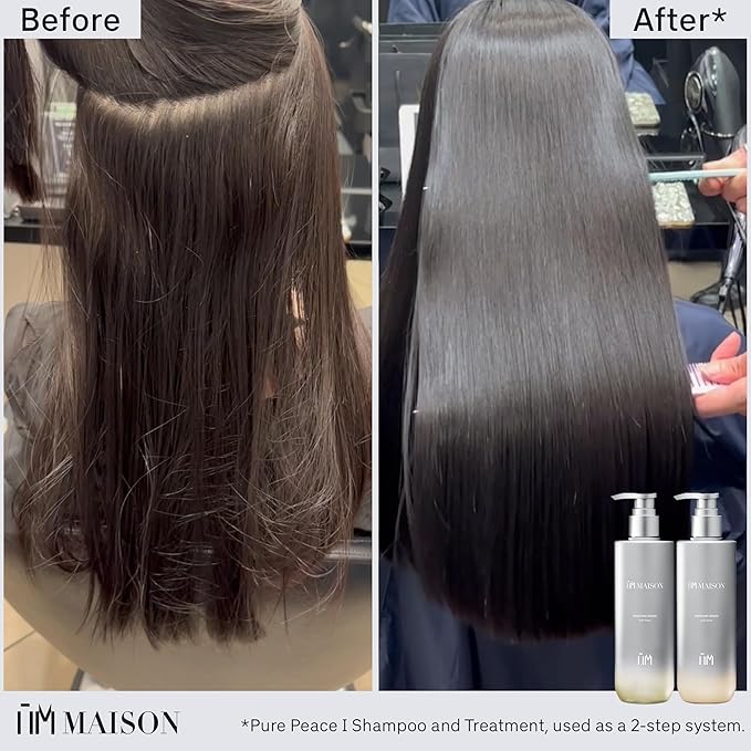 Japanese Shampoo for Dry Damaged Hair Repair - Sulfate Free, Paraben Free, No Silicone - Amino Acid Cleanser, Keratin & Silky Protein Repair Complex | Pure Peace I - Travel Size