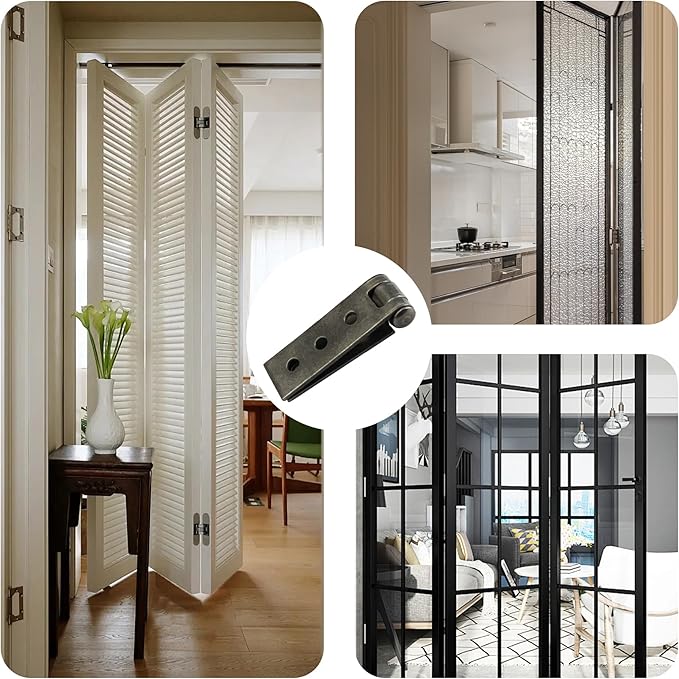 2PCS Folding Butt Hinges, Silver Stainless Steel Door Furniture Hinges, Heavy Duty Small Strap Hinge for Cabinets, DIY (84 * 16 * 1.5mm)
