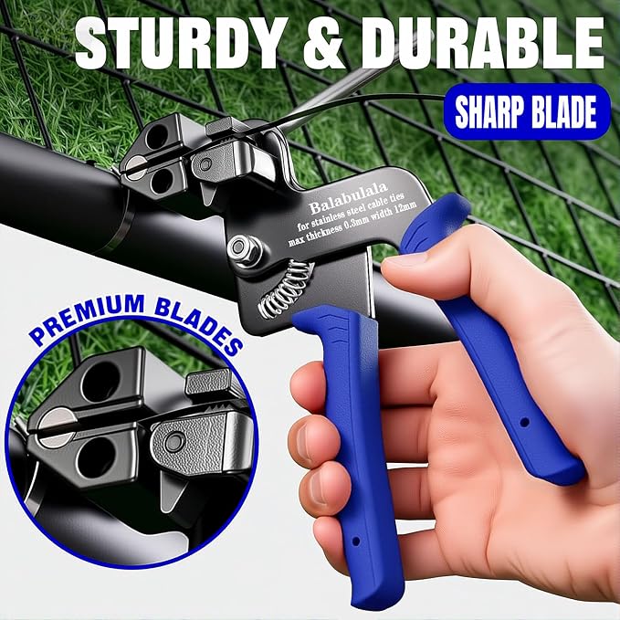 155pcs Heavy Duty 304 Stainless Steel Cable Tie Gun Kit | 150pcs(3 Sizes) Black Metal Zip Ties, Self-Locking, UV & Corrosion Resistant, for Fence, Exhaust Wrap, Chicken Coop, Farm Use