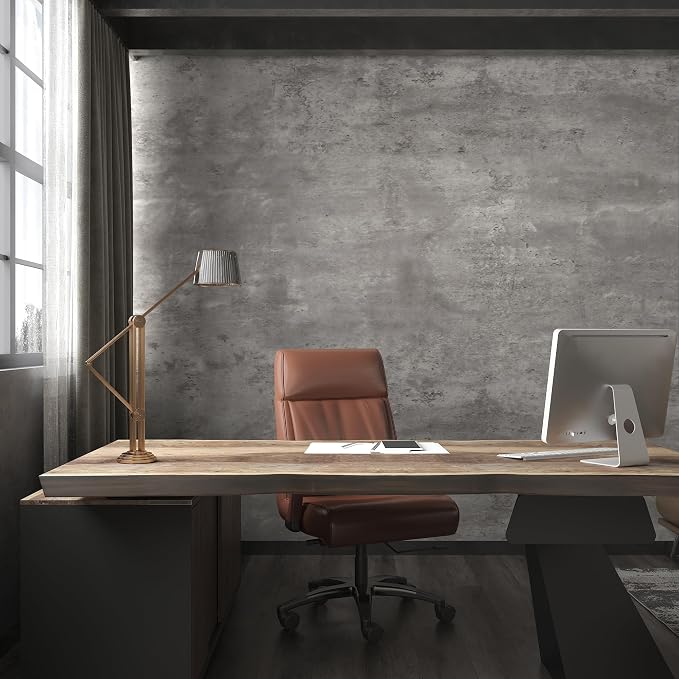 3yecao 24"×591" Extra Big Thicker Concrete Wallpaper Peel and Stick Light Grey Concrete Cement Contact Paper 3D Vinyl Wrap Stained Matte Textured Wall Sticker Paper for Walls Office Bathroom Bedroom