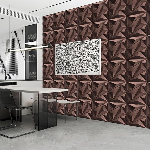 Antique Copper 33 Pack 3D Wall Panels for Interior Decor, PVC Textured Wall Panels 12''x12'' Cover 32.Sq.Ft.Antique Copper | PVC Accent Wall Panels for Interior Wall Decor, Living Room Lobby Bedroom Hotel Office