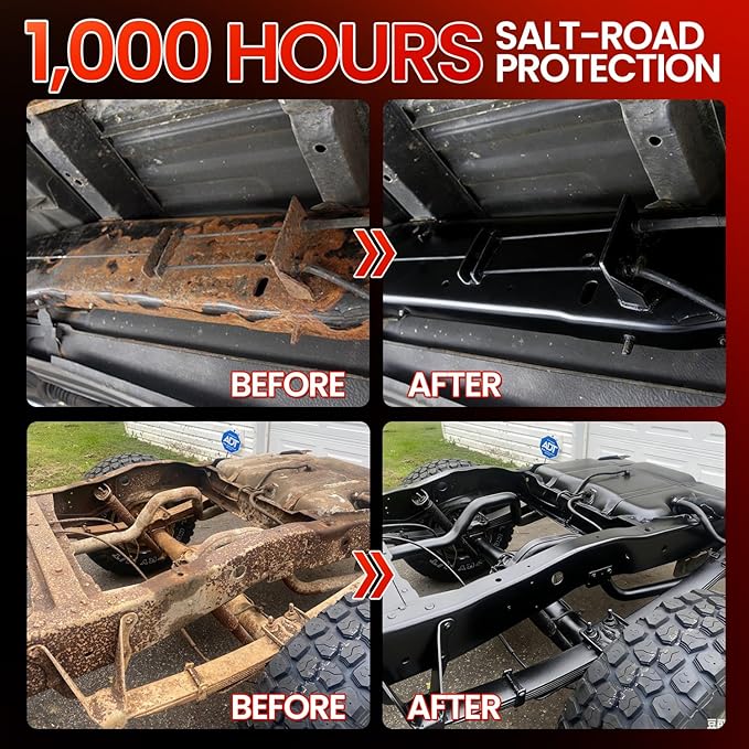 2 in 1 Rust Converter Paint & Metal Primer (Black), 35 oz Anti Rust Paint, Ultra Heat-Stable Car Rust Encapsulator Paint for Automotive, Truck Frame, Trailer, Chassis, Mort, Long-Lasting Rust Inhibitor & Frame Rust Paint with Protection, Permanently St...