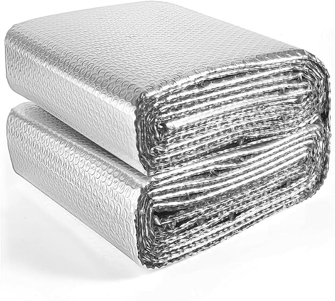 YoleShy Double Reflective Insulation 48 in X 15 FT RV Window Insulation for Summer Heat Reflective Window Film for Roof, Car, Garage Doors