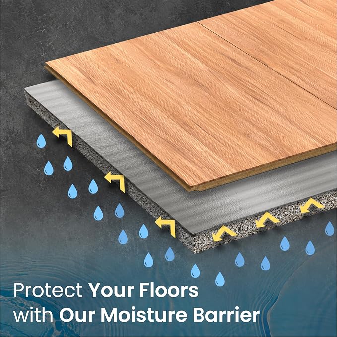 3-in-1 Acoustic Premium Floor Underlayment - 200 sqft Roll - 3mm Thick EPE with Silver Foil Vapor Barrier with Tape - Moisture Barrier, Thermal Insulation, Sound Insulation (Silver Protect)