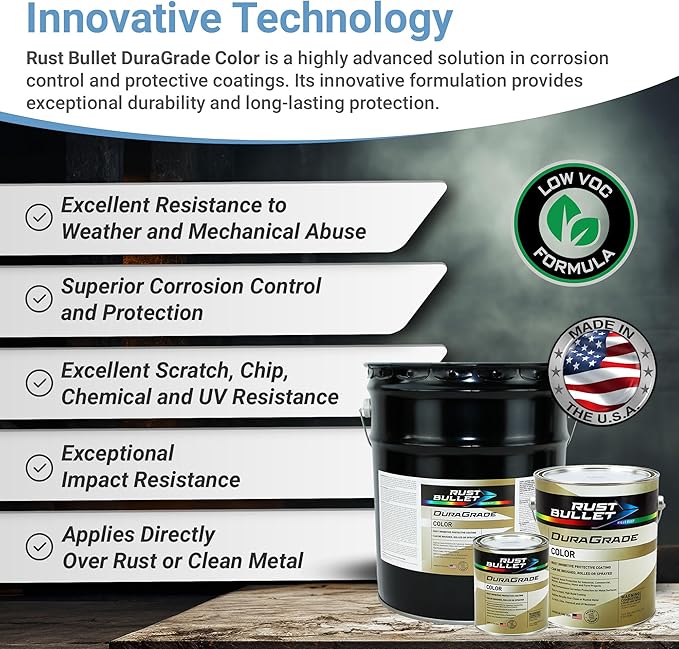 RUST BULLET DuraGrade Color - White - 1 Quart - Advanced Technology Corrossion Control, Rust Inhibitor & Protective Coating, Exceptional Adhesion, UV Resistant