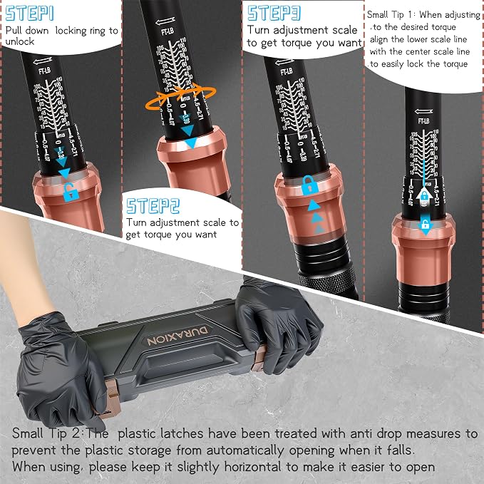 Torque Wrench 3/8-Inch Drive Dual Range Scales 10-110 Ft-Lb/13.56-149.14Nm | ±3% Precision, 72 tooth Dual-direction Torque Wrenches for Bike, Motorcycle and Car Repair