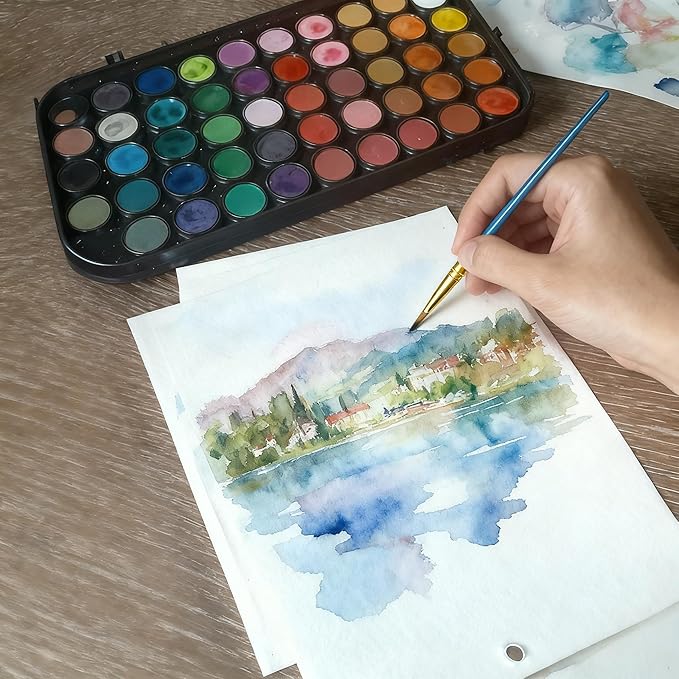 Watercolor Paint, 36 Colors Washable Watercolor Paint Set with a Brush a Refillable Water Brush Pen and Palette, Non-toxic Water Color Paints Sets for Adults Artist Beginner