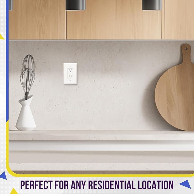 ENERLITES Decorator Light Switch or Receptacle Outlet Wall Plate, Over-Size 1-Gang 5.5" x 3.5", Unbreakable Polycarbonate Thermoplastic, UL Listed, 8831O-W-10PCS, White (10 Pack)