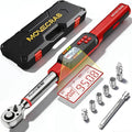 3/8" Digital Angle Torque Wrench, 5-99.6 Ft.lb, ±2% Accuracy, 8pcs | Electronic Torque Wrench with 0.1° Angle Mode, LED Display, Buzzer Alerts for Automotive, Motorcycle & Engine Repair