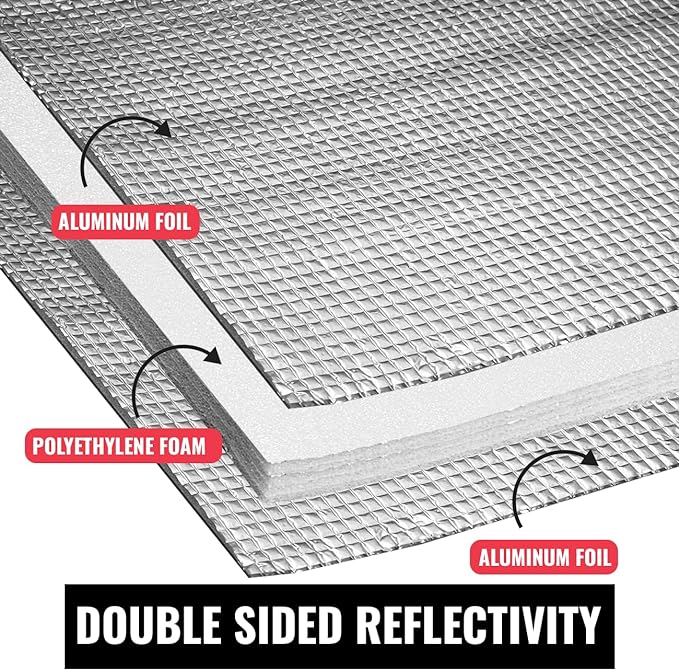 Ultra Heavy Duty 10mm Reflective Insulation Roll - Premium Foam Core Radiant Barrier for Energy Conservation -Commercial Grade Soundproofing Thermal Shield for Indoor and Outdoor (16" X 75')