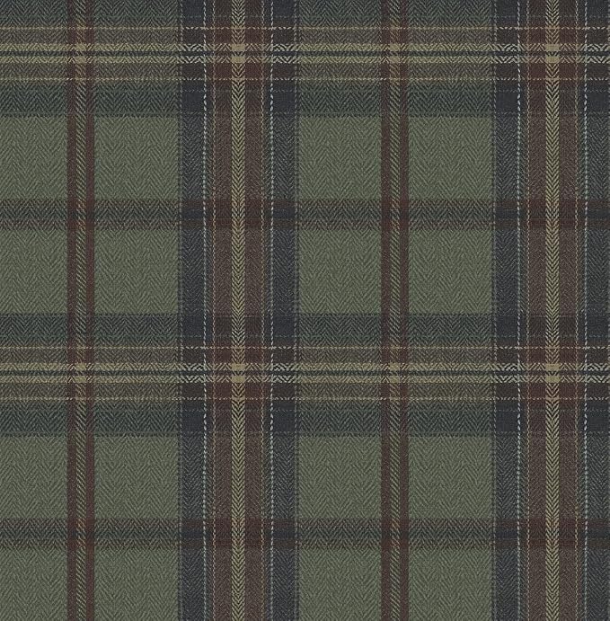 NextWall Harry & Grace Herringbone Plaid Premium Matte Non-Woven Peel and Stick Wallpaper (Adobe & Antique Green)