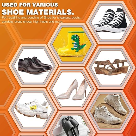 30g Shoe Glue - Instant Shoe Glue Sole Repair, Professional Grade Super Shoe Fix Adhesive, Clear Waterproof Quick Dry Shoe Glue for Soles Boots Sneakers Heels Hiking Shoes Leather Handbags