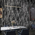 BOMENG Large Black Concrete Peel and Stick Industrial Wallpaper 48"x354" Cement Contact Paper with Air Guide Slot Design Glossy Industrial Wall Paper for Bathroom,Living Room, bar, Hotel, Coffee Shop