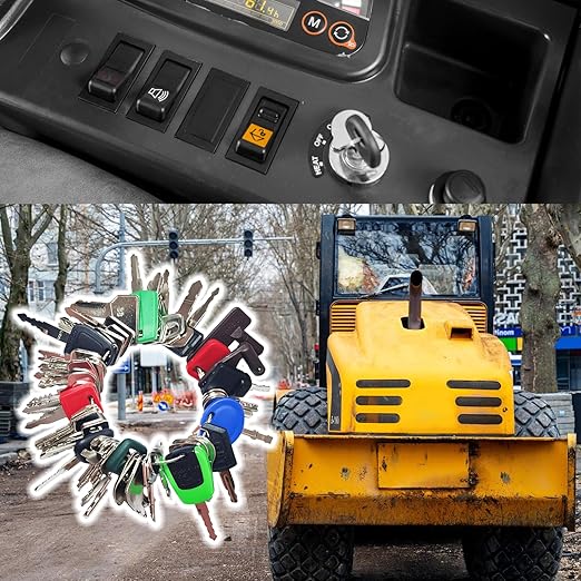 50 Equipment Keys Master Set Ignition Keys for Kubota JCB Cat Yanmar Honda Ditch Witch Backhoes Excavators Forklifts Loaders Tractors Bullozers and Other Construction Equipments