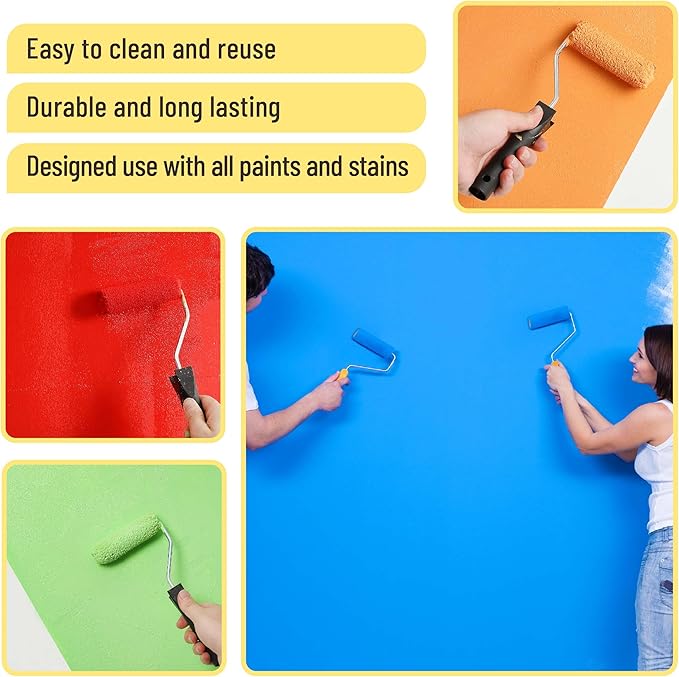 Bates- Paint Rollers, 4 inch Paint Roller with 10 Covers, Wall Painting Tool
