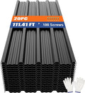 Brakki Metal Roofing Panels 20pcs 111.4 ft², 45.28"L Black Corrugated Galvanized Steel Roof Panels with Screw, Heavy Duty Metal Siding Suitable for Garages Chicken Coop Sheds Stables Patio