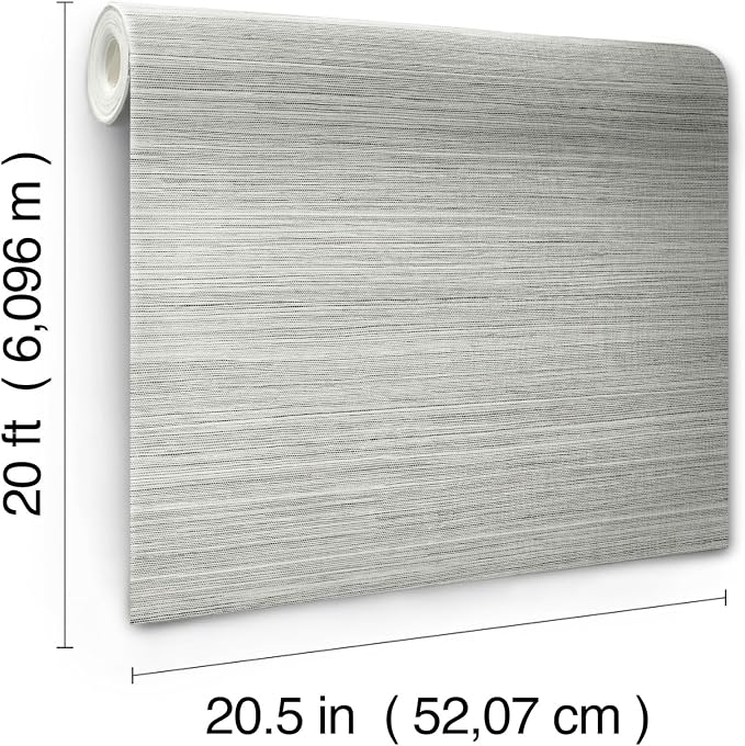 York Wallcoverings PSW1280RL Grey Cattail Weave Peel and Stick Wallpaper