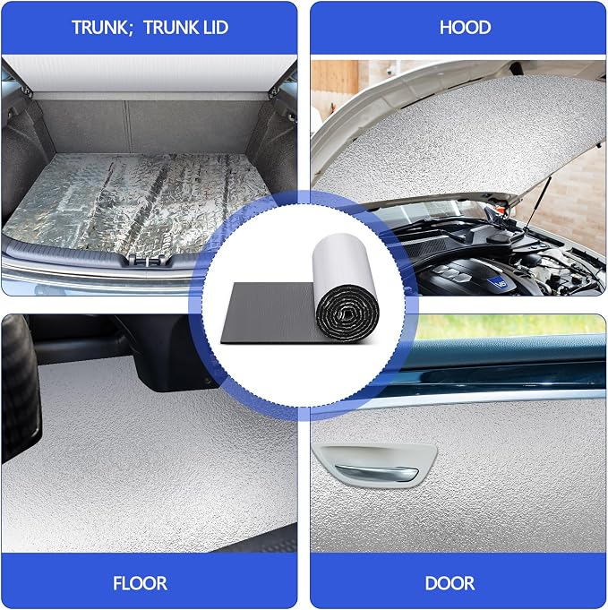 16" x 78" Thermal Sound Deadening (13MM 512MIL) Automotive Heat Shield Reflective Insulation Mat Vehicle Car Truck SUV RV Engine Bay: Firewall Noise Reduce Heavy Duty Self-Adhesive DIY