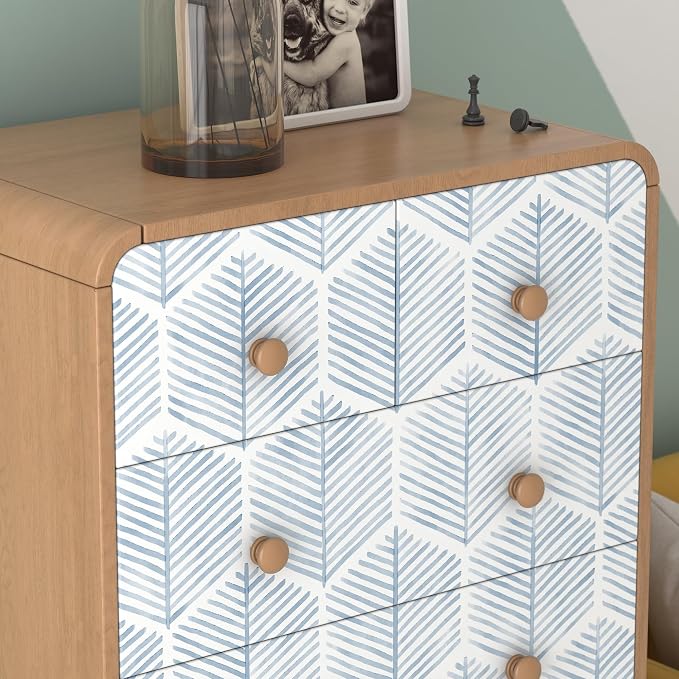 Geometric Peel and Stick Wallpaper Boho Contact Paper Vinyl 17.3''×78.8'' | Self Adhesive Wallpaper Modern Beige and White Wall Paper Removable Decorative Wallpapers for Bedroom Bathroom Cabinets Décor