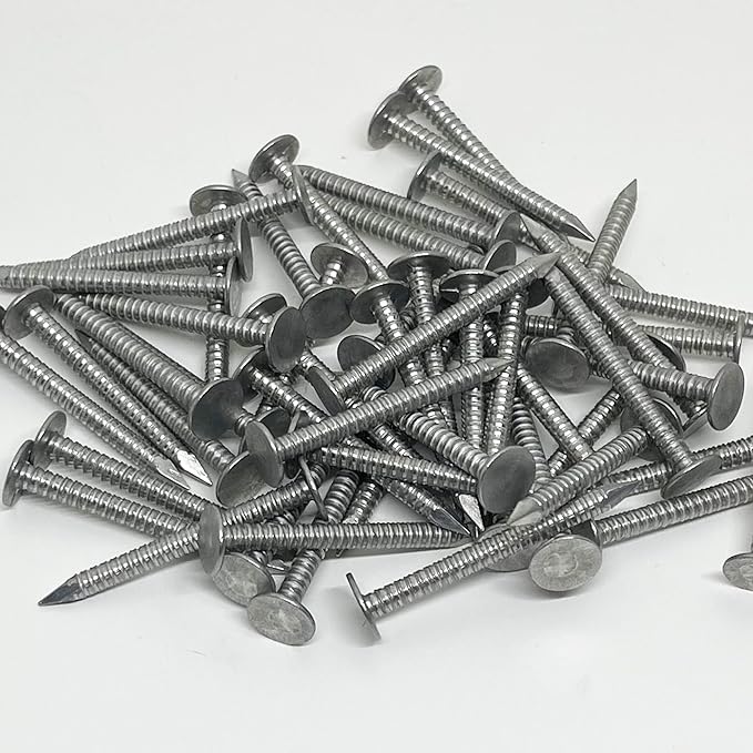 (250) 1.25”-RING SHANK ALUMINUM - ROOFING SIDING NAILS - Vinyl & Aluminum Siding & Facia Trim Nail – Aluminum metal secure holding Ring Shank nail – 1.25 in