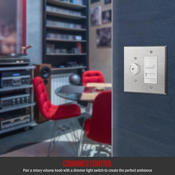 ENERLITES Combination Toggle Light Switch or Decorator Switch Metal Wall Plate, Corrosive Resistant, Mid-Size 2-Gang 4.88" x 4.92", 771131M, 430 Stainless Steel, UL Listed, Silver