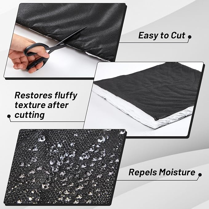 16in x 33ft Van Insulation, Soundproof Thermal Barrier for Camper Van Conversions for Various Sizes of Rvs and Trucks