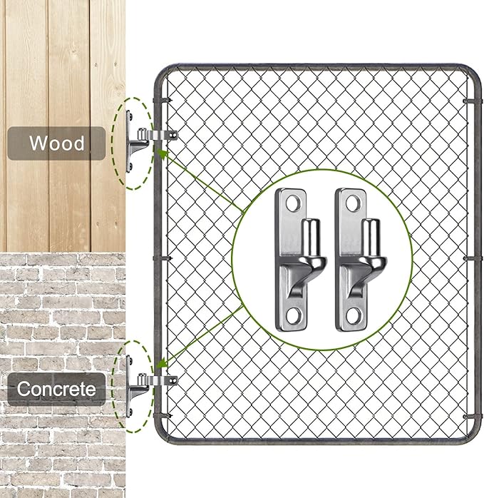 Insaga Cast Gate Hinges Heavy Duty, 304 Stainless Steel Wall Mount Hinge With 5/8'' Pin, Durable Farm, Non-Welded Fence, Chain Link Fence, 2Pcs