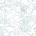 Ismoon Large Floral Peel and Stick Wallpaper Boho White and Blue Contact Paper 17.3inx6.5ft Modern Wall Paper Removable Self Adhesive Vinyl Wallpaper for Bedroom Cabinet Waterproof Mural Wall Decor