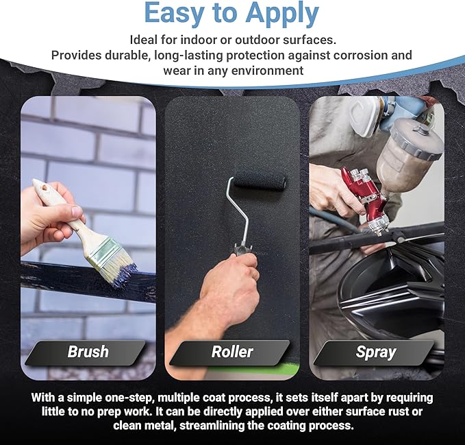 RUST BULLET DuraGrade Color - Black - 1 Gallon - Advanced Technology Corrossion Control, Rust Inhibitor & Protective Coating, Exceptional Adhesion, UV Resistant