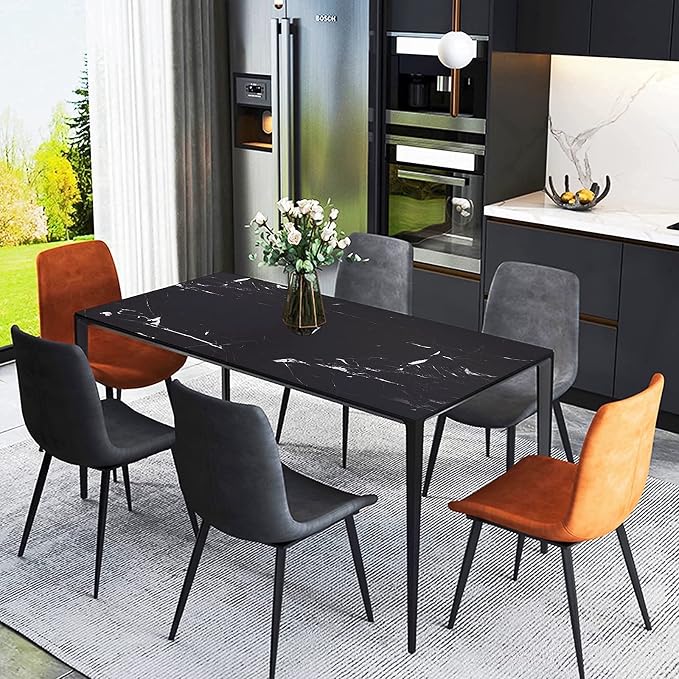 practicalWs 11.8"×78.7" Black Marble Contact Paper Matte Peel and Stick Kitchen Countertops Paper Black and White Self Adhesive Removable Waterproof Wallpaper for Cabinet Covers