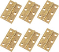 Mcredy Small Box Hinges,1.5 Inch Brass Jewelry Box Hinge Gold Butt Hinges with Mounting Screws,Pack of 6