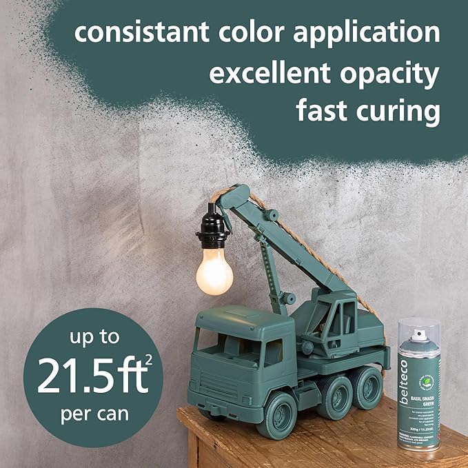 Basil Smash Green Spray Paint | Water based & Odorless | Eco-Friendly & Vegan | Weather & UV-Resistant | For all Substrates | Fast Drying with High Coverage | For Indoor/Outdoor Use